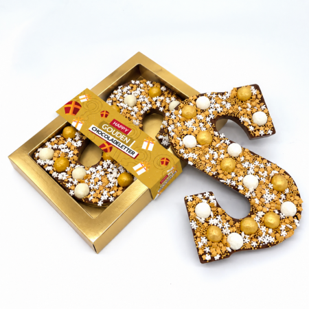 Happy Chocoladeletter Goud